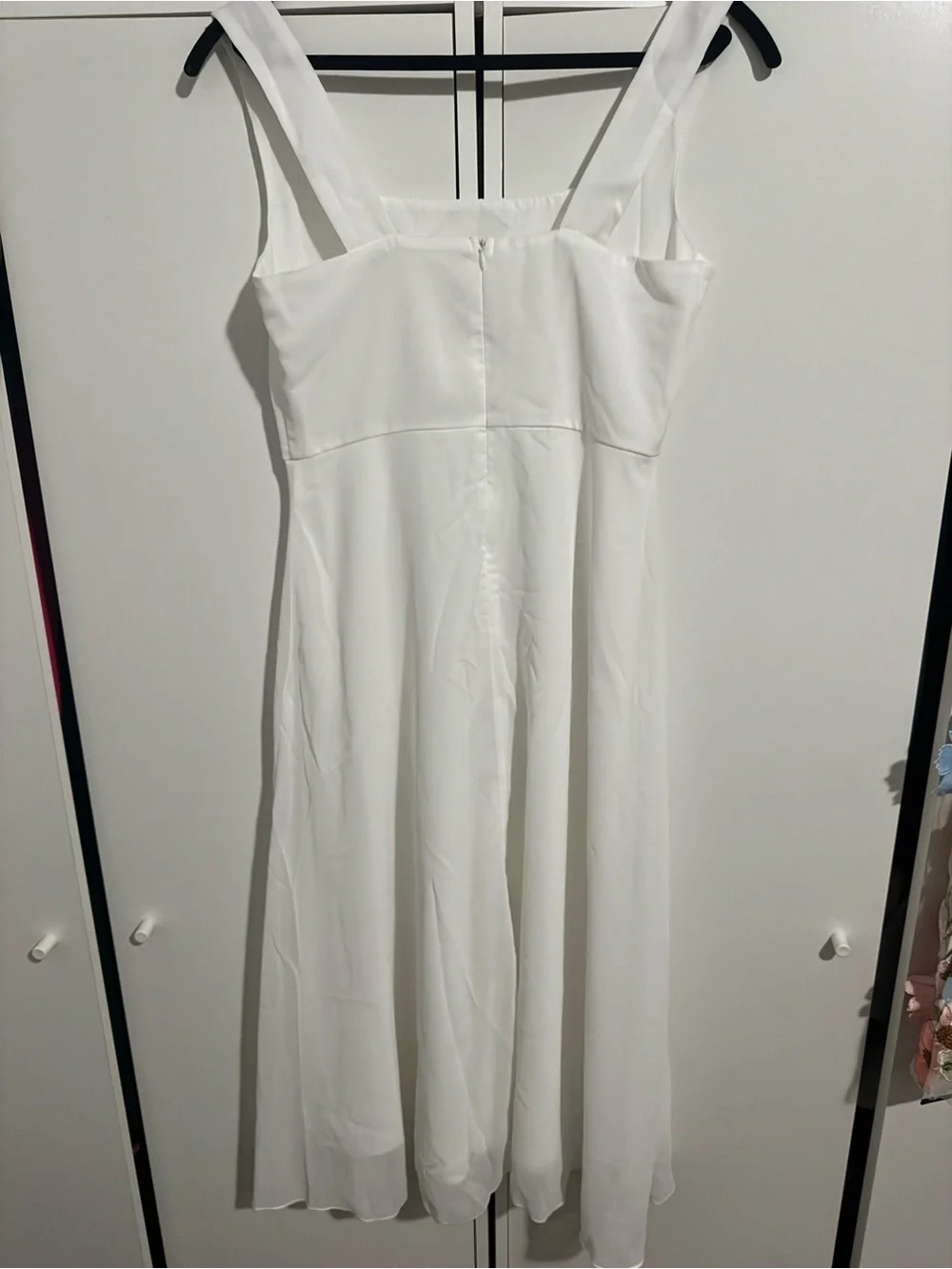 Commense White Square-Neck Flowing Midi Dress - Picture 3 of 4